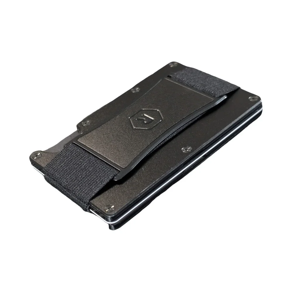Qq2O The Ridge Wallet 2.0 - Aluminum With Cash Strap - Royal Black Model A0449